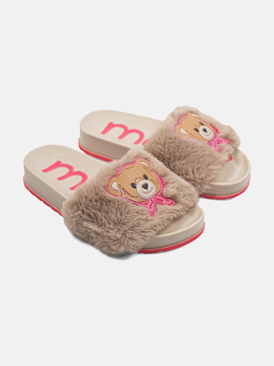 Momi Girls' Slides – Fuzzy Little Bear Slides