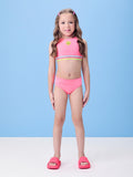 Pink Bikini with Striped Elastic