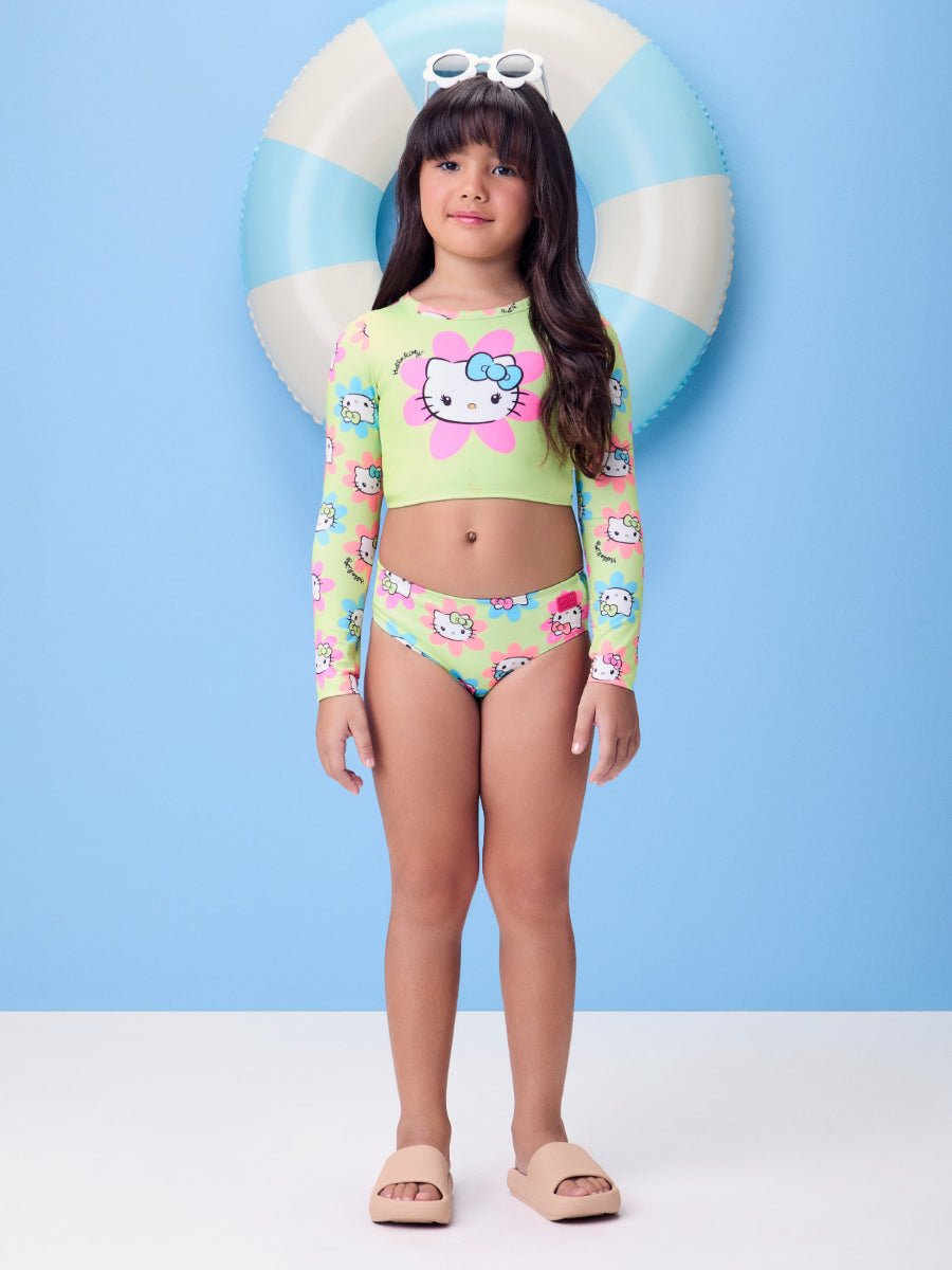 Hello Kitty Neon Long Sleeve Bikini