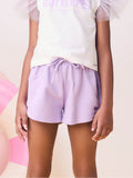 Lilac Sweatshirt Shorts with Embroidery