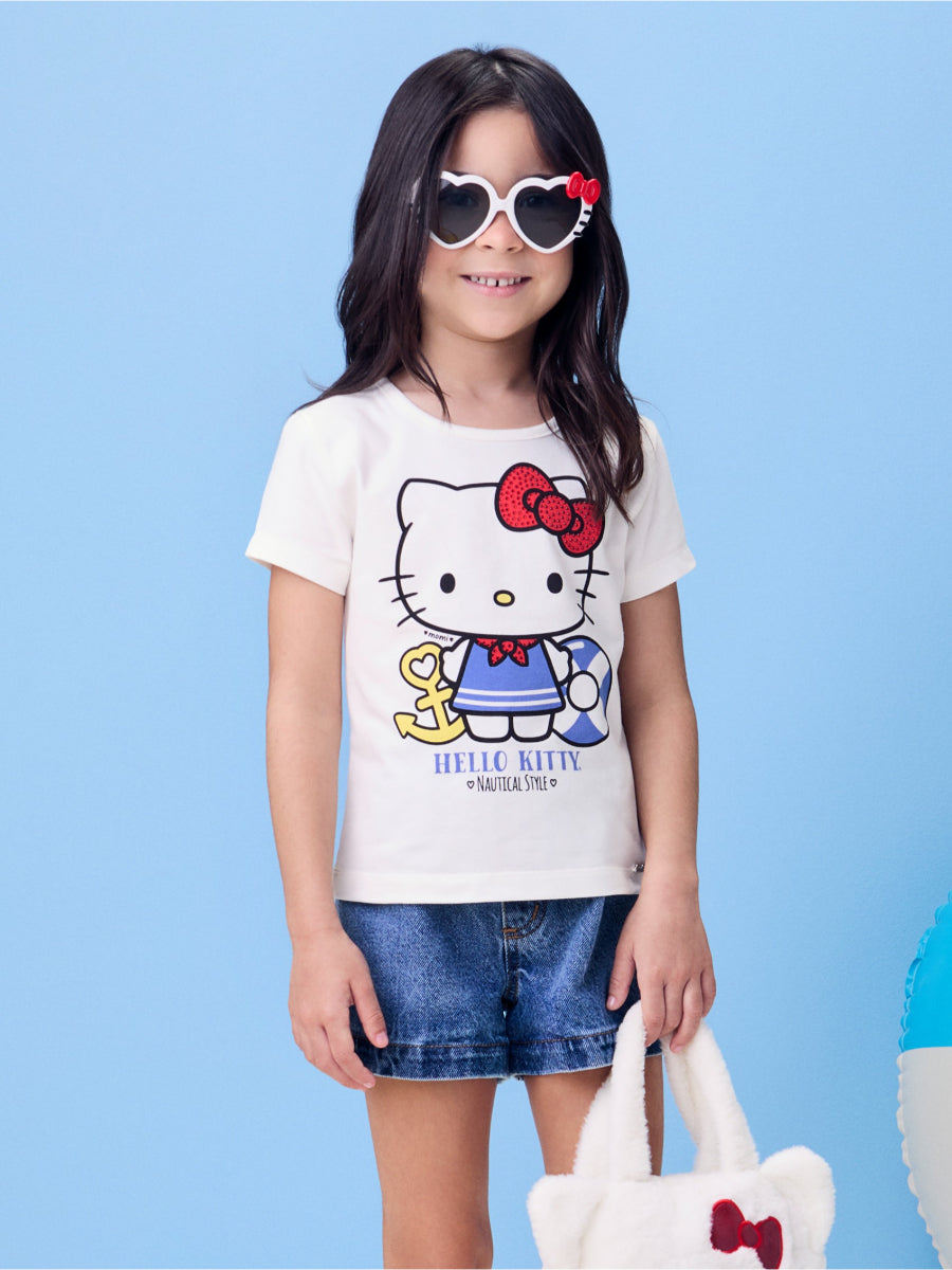 Hello Kitty Navy Blouse with Rhinestones