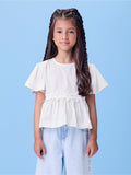 Off Blouse with Laise Sleeves