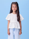 Off Blouse with Laise Sleeves