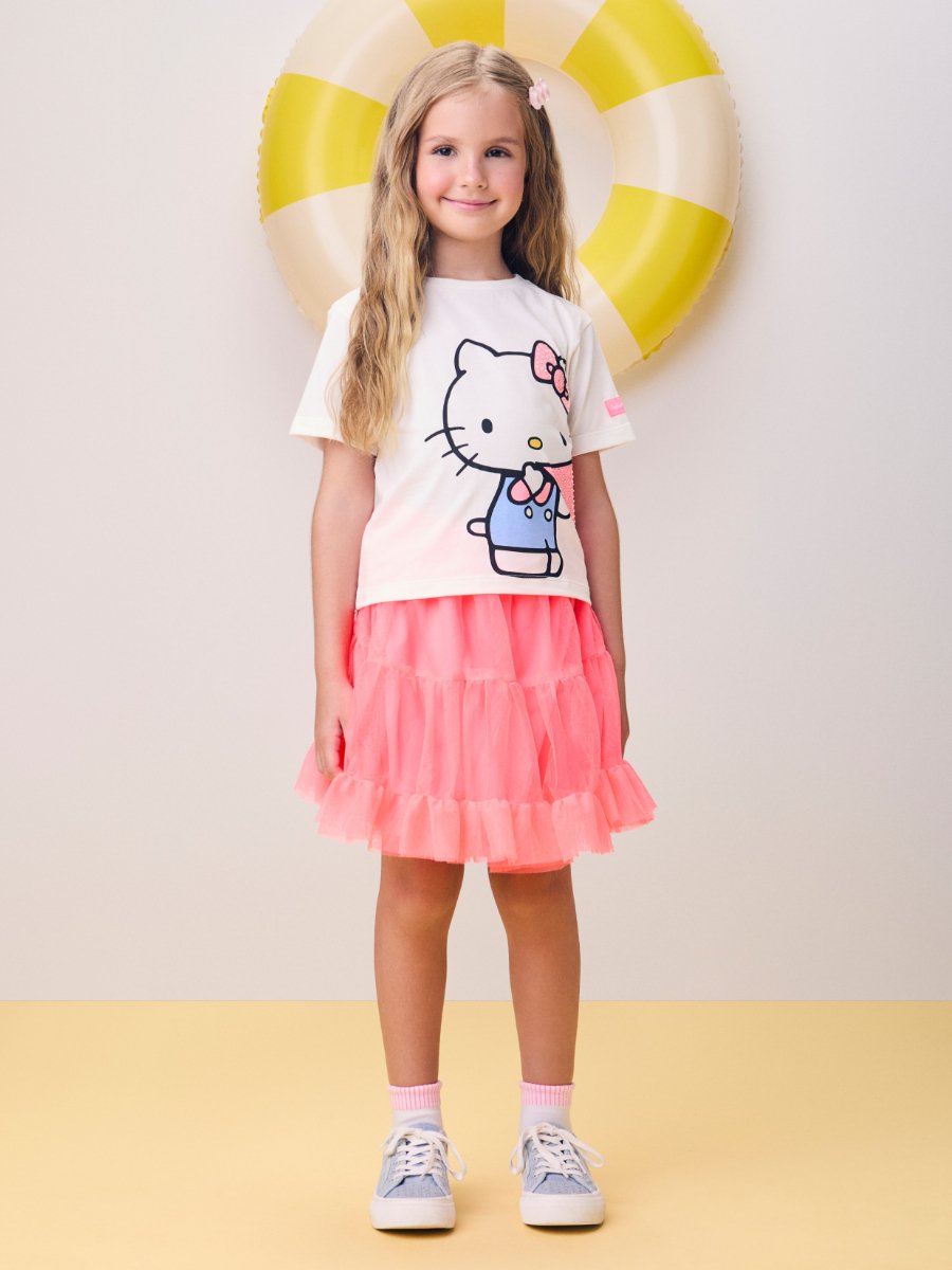 Neon Pink Tulle Ruffle Skirt
