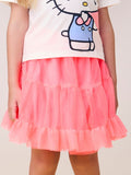 Neon Pink Tulle Ruffle Skirt