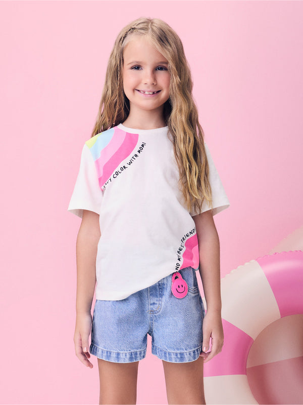 Off White Rainbow Blouse