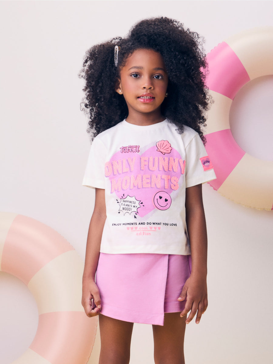 Funny Off Blouse with Rhinestones