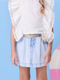 Light Denim Skirt with Clochard Waistband