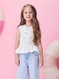 Off Knitting Blouse with Bows