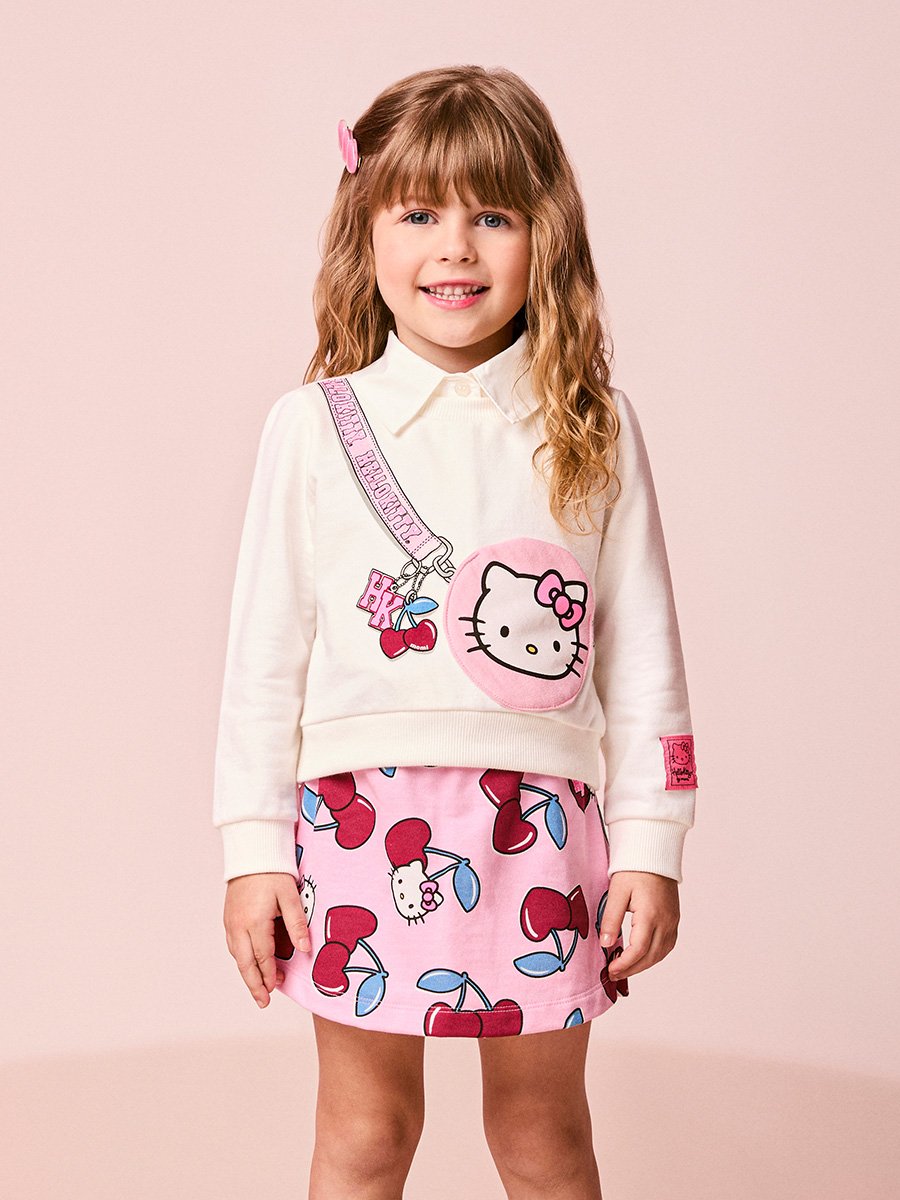 Children's Set, Girl's Sweatshirt with Hello Kitty Bag