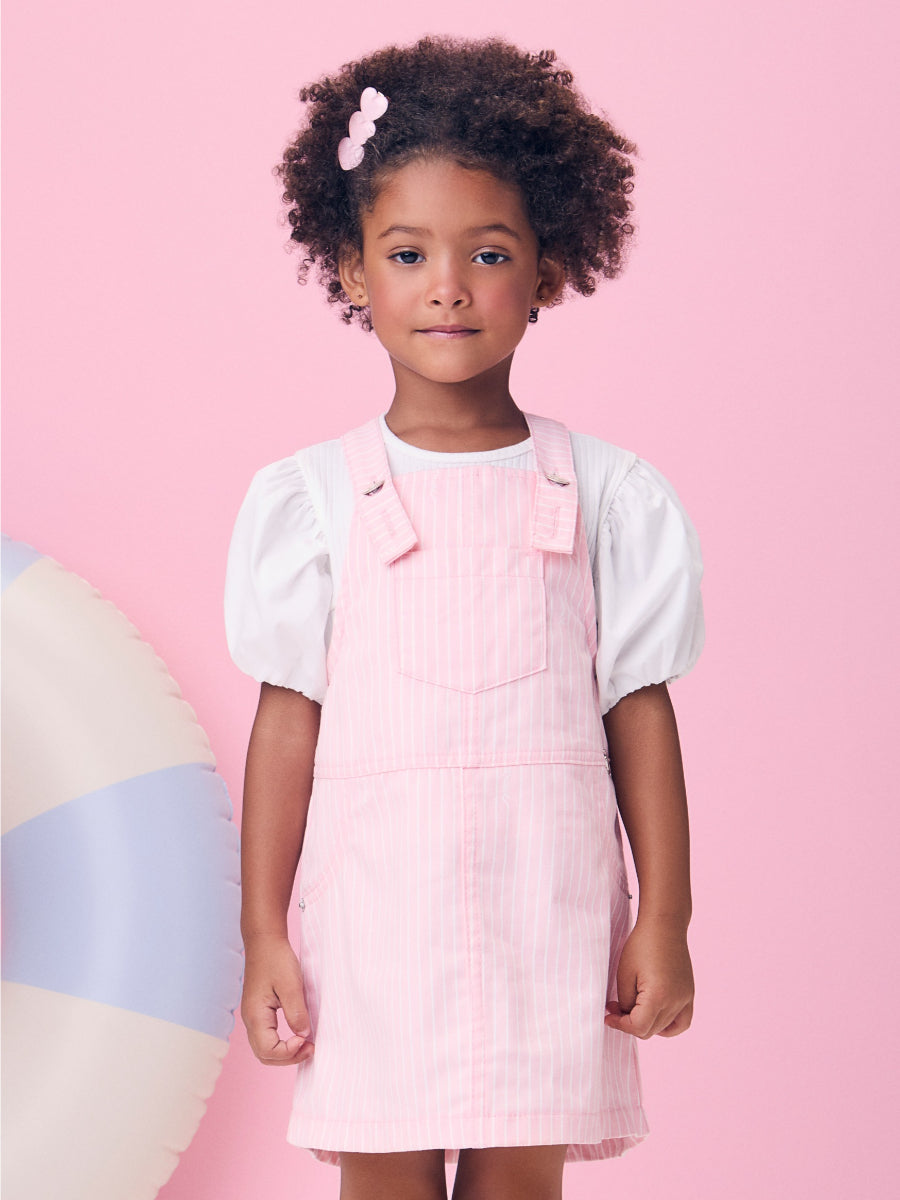 Rose Striped Twill Salopette