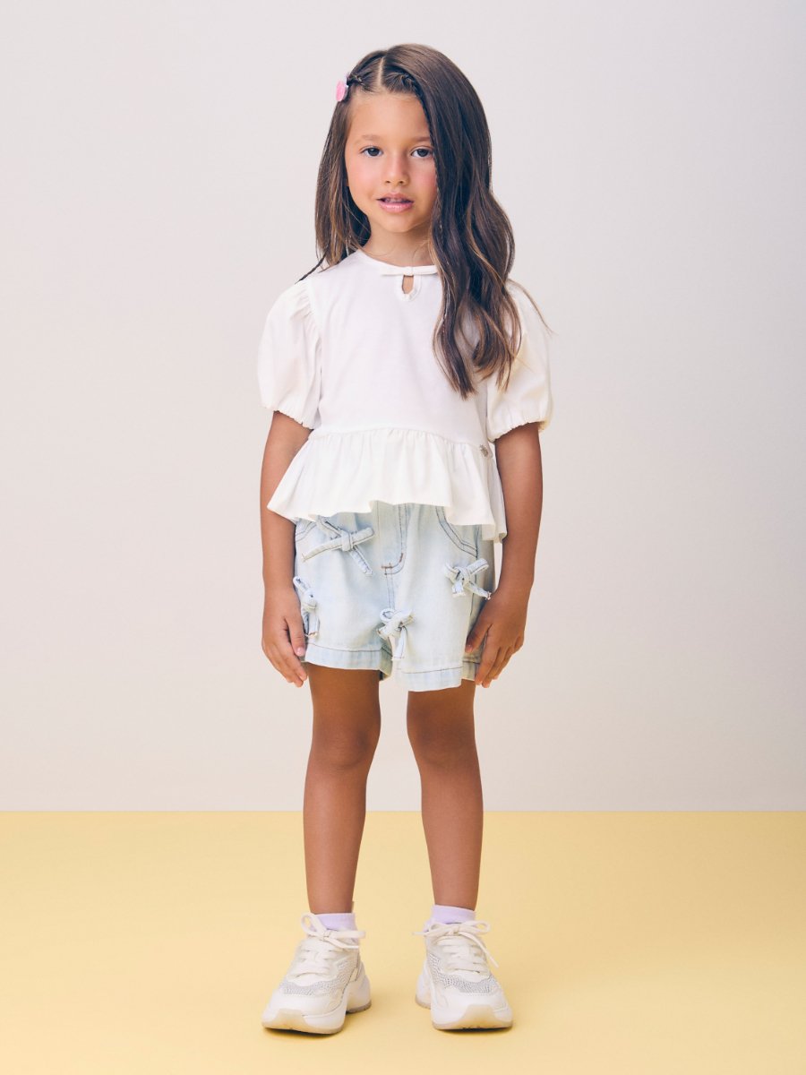 Jeans Shorts with Bows