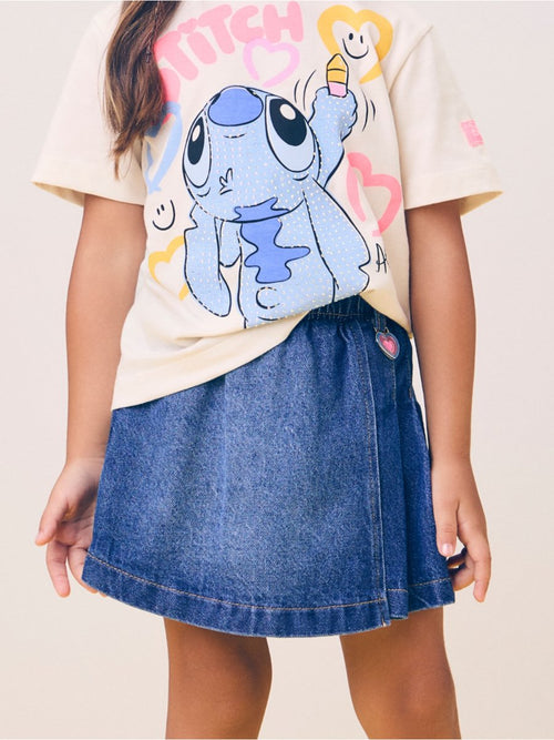 Denim Pleated Skirt-Short