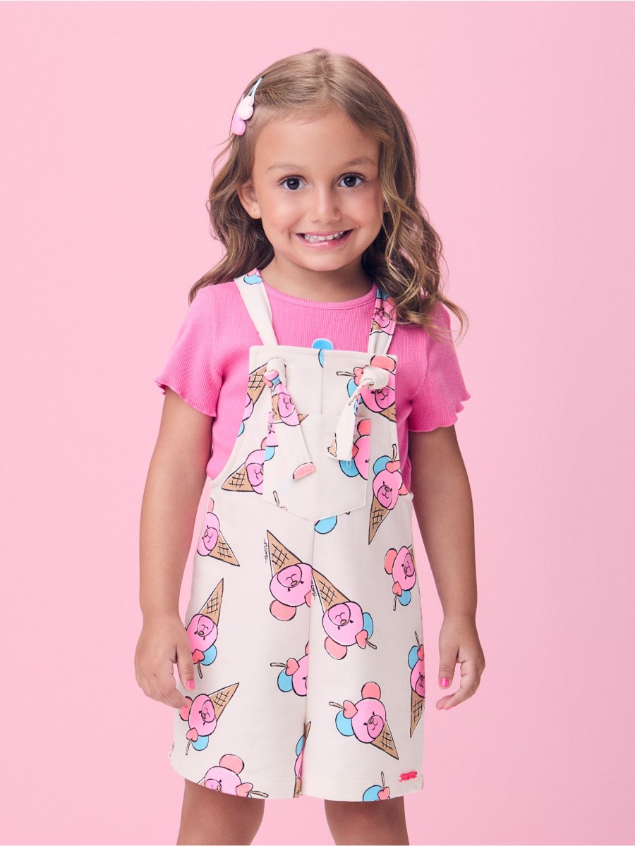 Ribbed Blouse with Ice Cream Patch