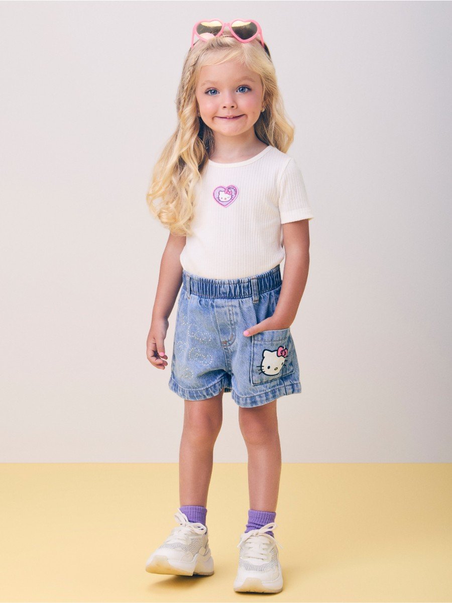 Hello Kitty Off Ribbed Blouse