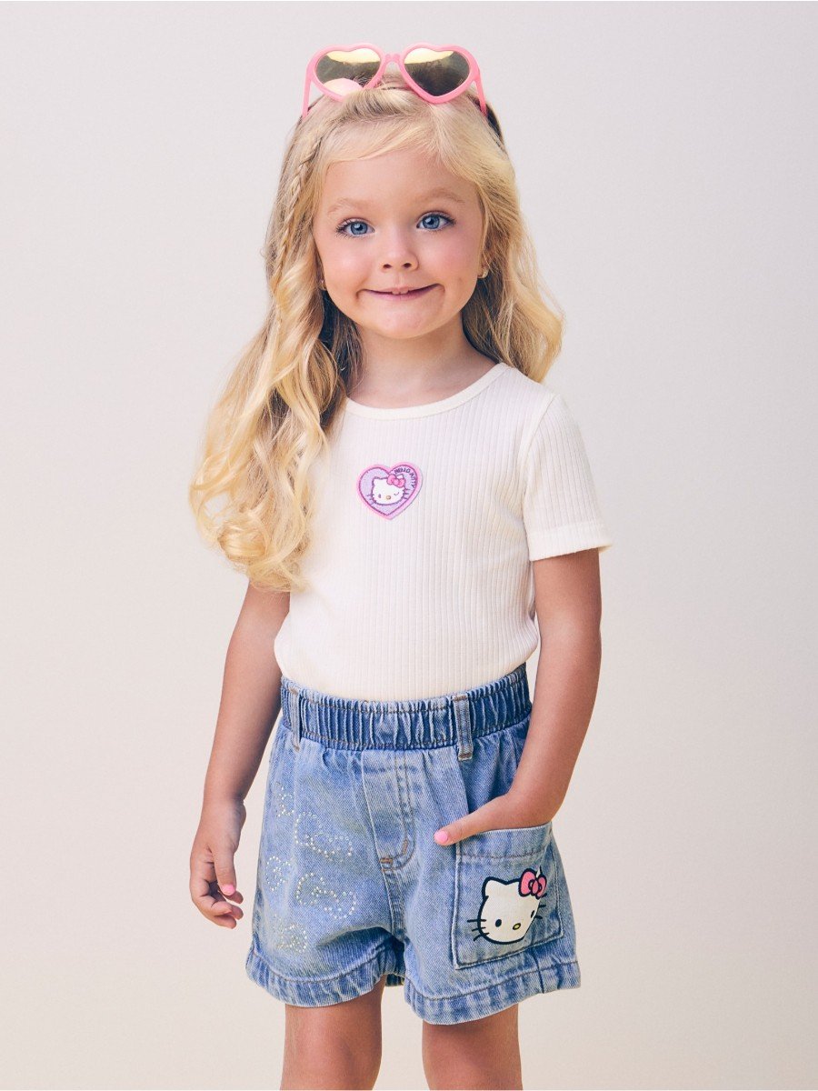Hello Kitty Off Ribbed Blouse