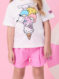 Cherry Pink Twill Shorts