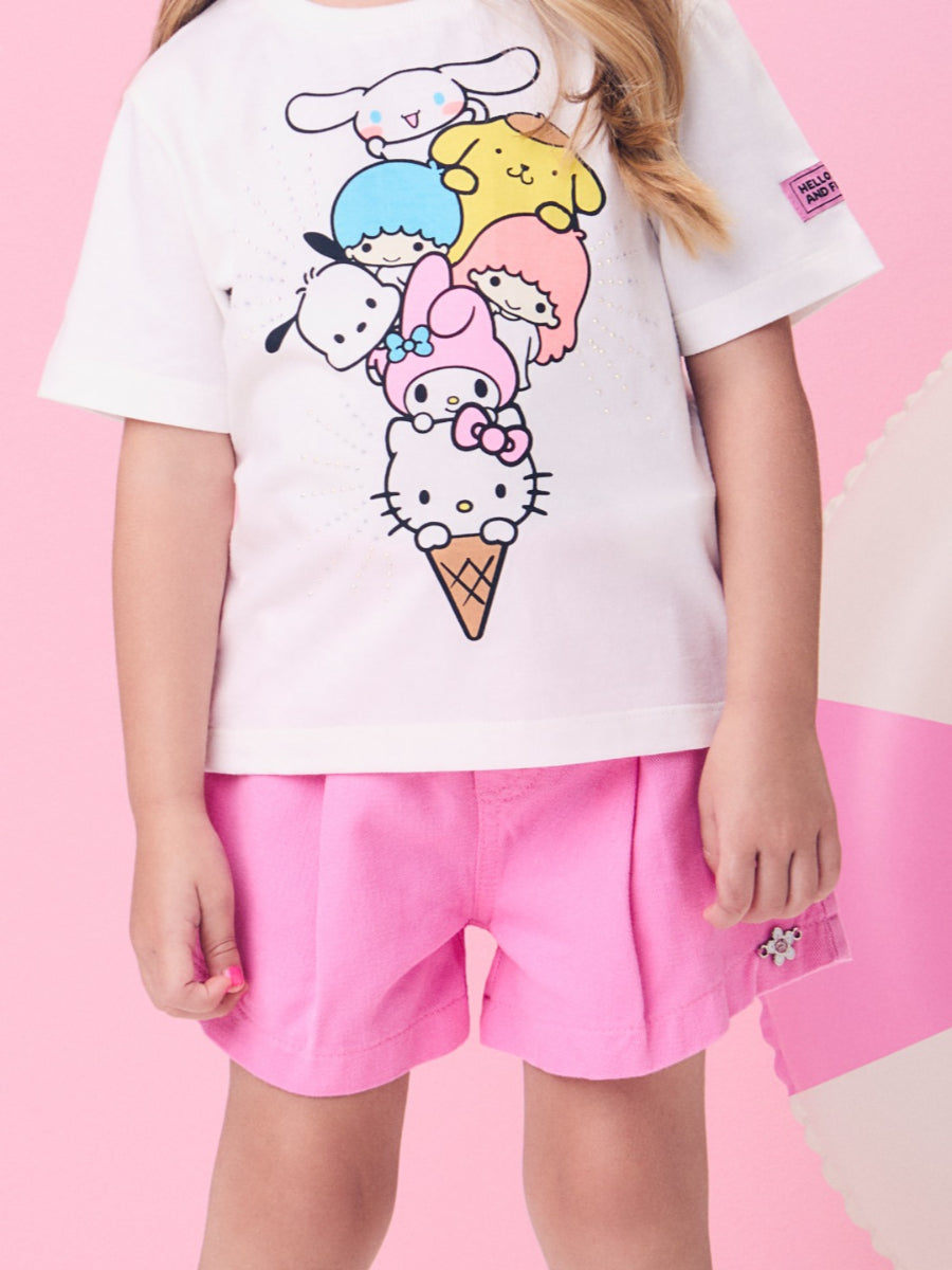 Cherry Pink Twill Shorts