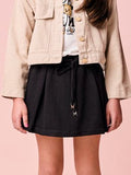 Short Girls Black Children's Skirt with Pendant