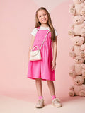 Momi Girls' Pinafore Dress – Pink Velvet