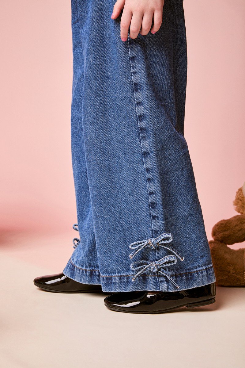 Momi Girls' Wide-Leg Pants – Bows
