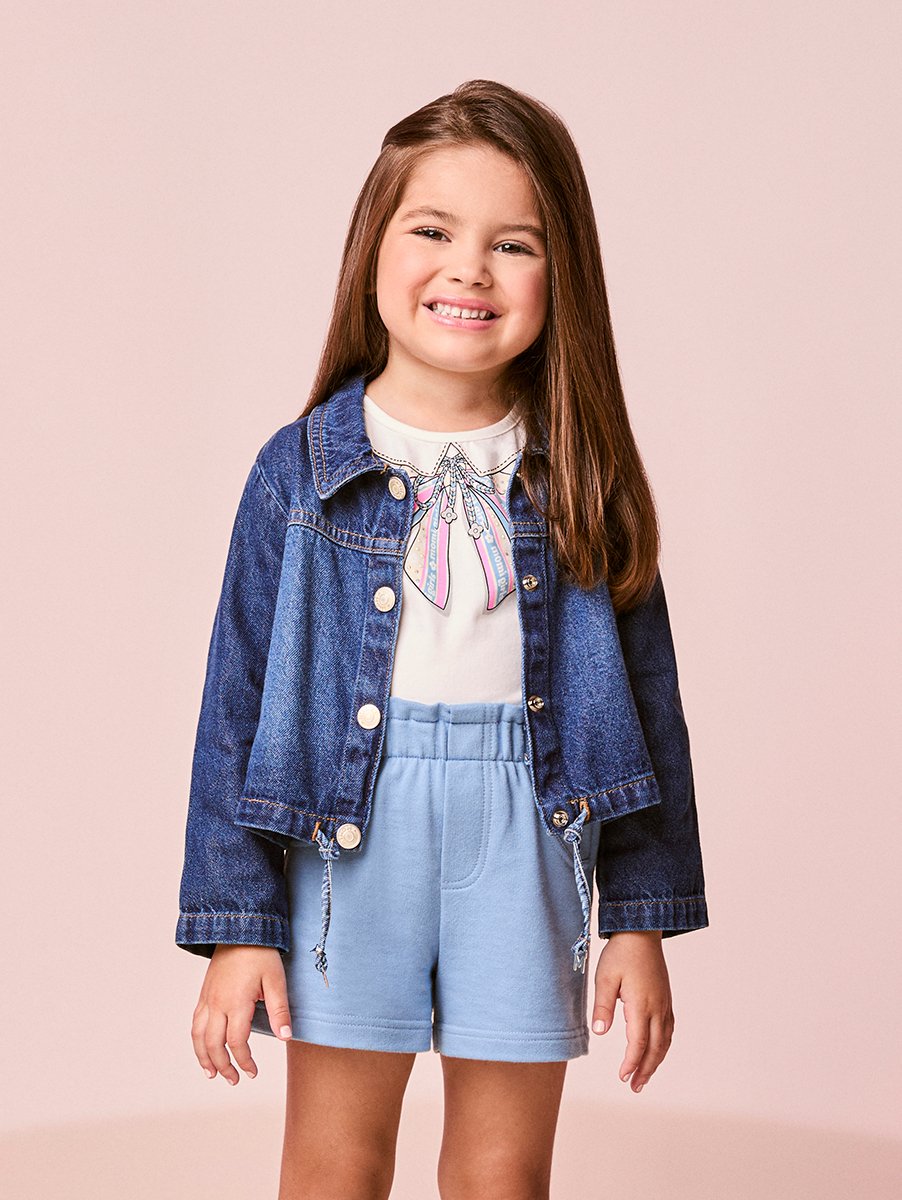 Children's Jeans Jacket with Drawstring