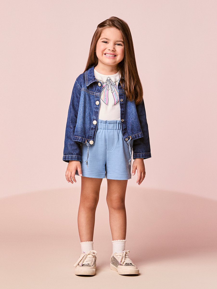 Children's Jeans Jacket with Drawstring