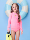 Neon Pink Blouse with Smile Patch