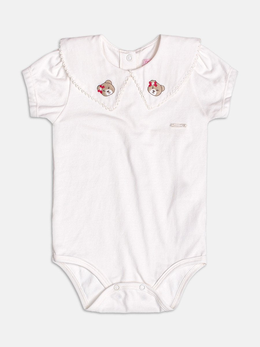 Bodysuit with Bear Patch on the Collar