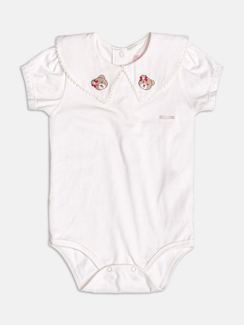 Bodysuit with Bear Patch on the Collar