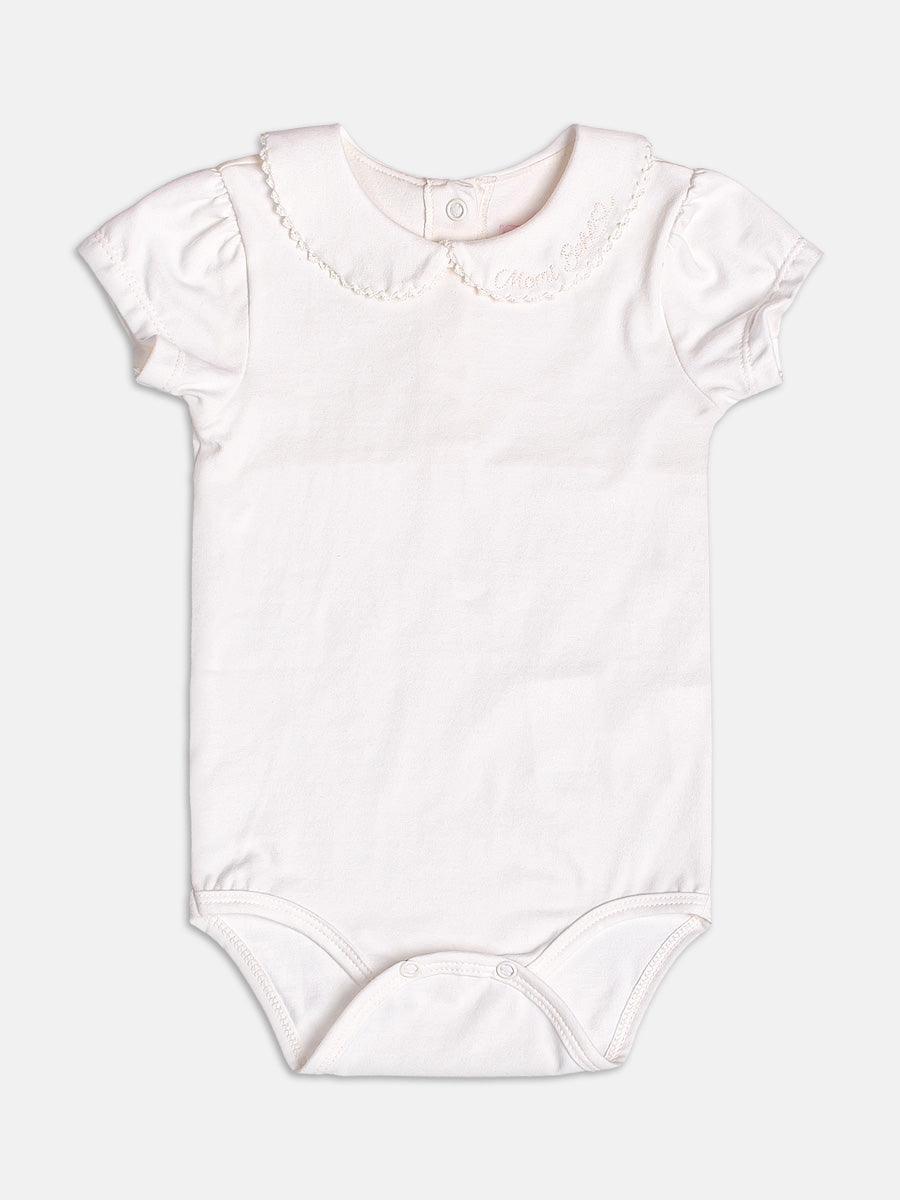 Off White Bodysuit with Doll Collar