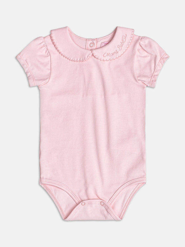 Pink Bodysuit with Doll Collar
