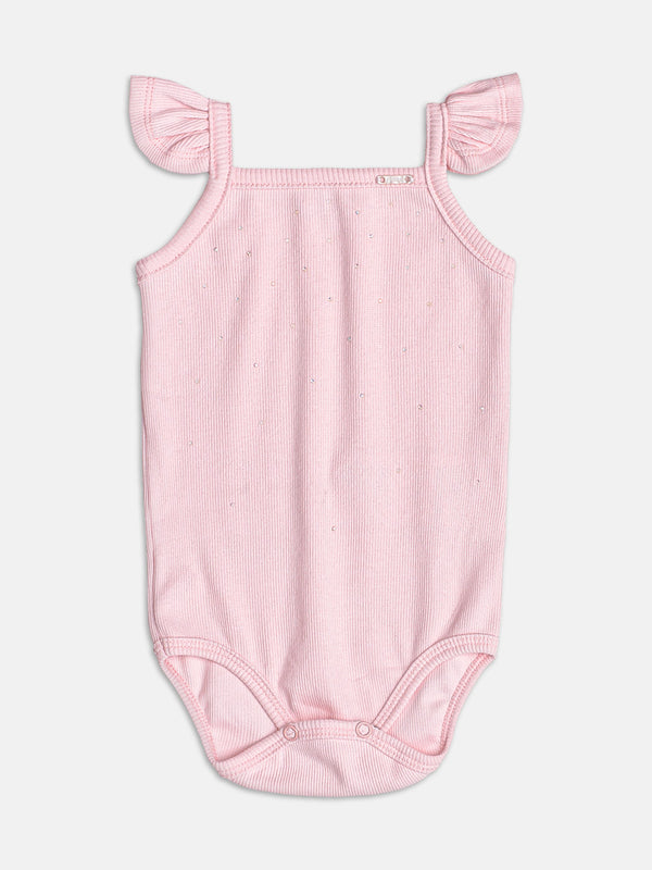 Pink Ribbed Bodysuit
