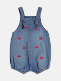 Jeans dungarees with cherry patch