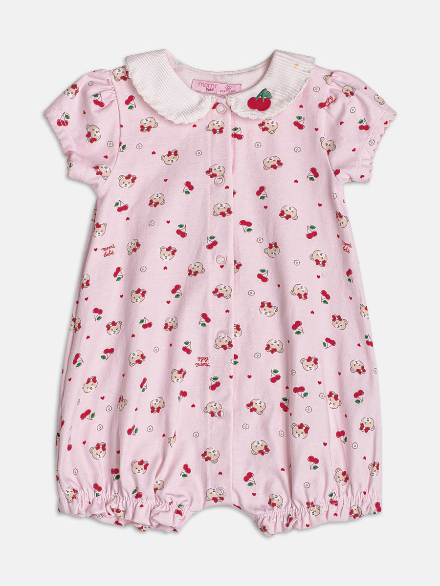 Baby Cherry Jumpsuit with Doll Collar