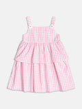 Checkered Dress with Flower Patch