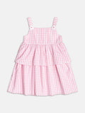 Checkered Dress with Flower Patch