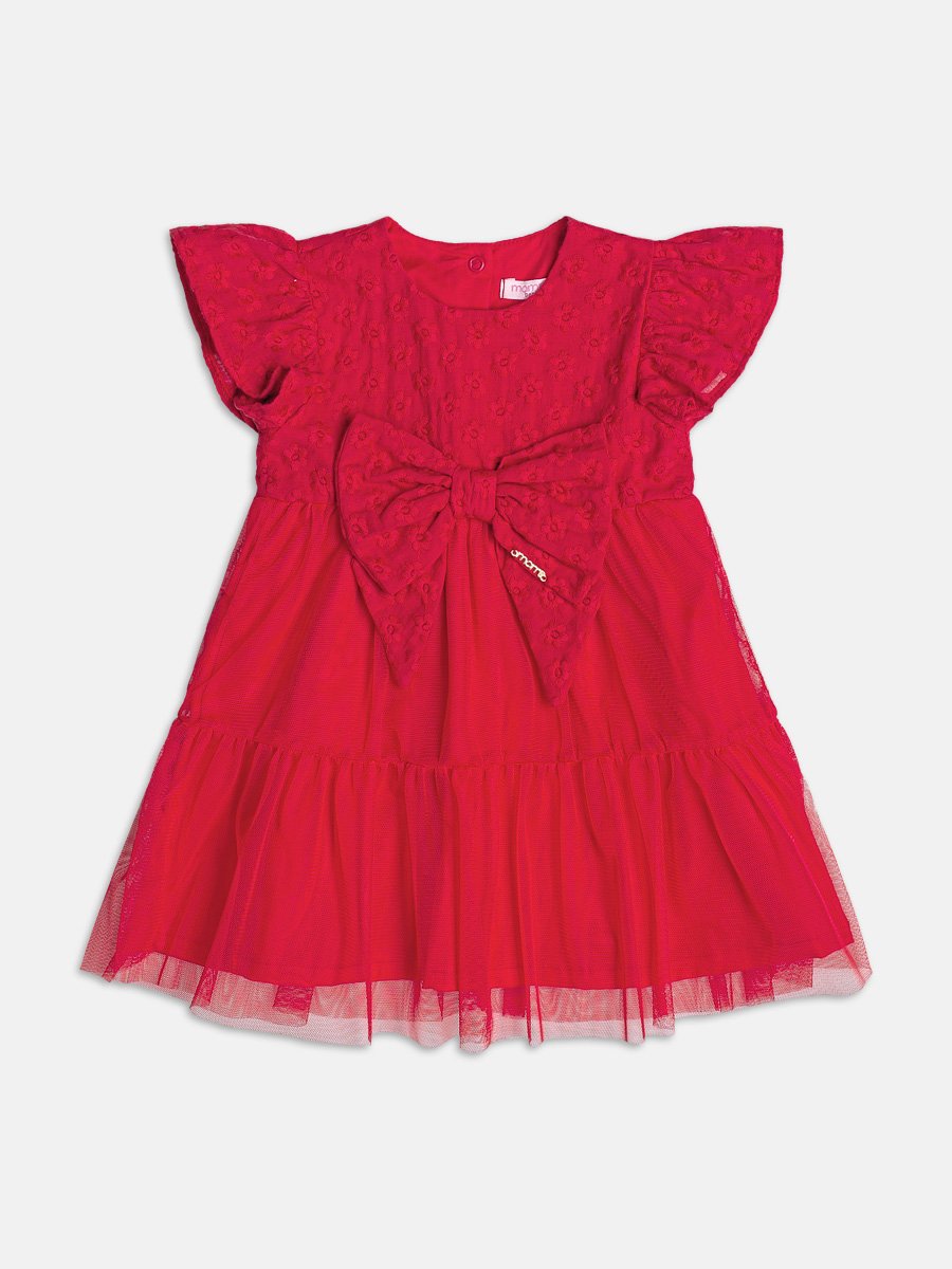 Red Laise Dress with Flowers