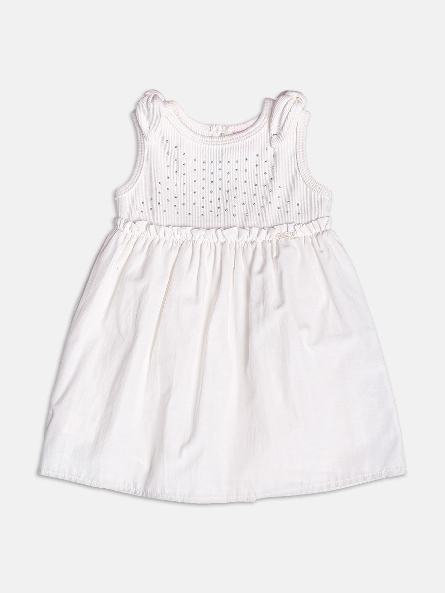 Off White Dress with Rhinestones