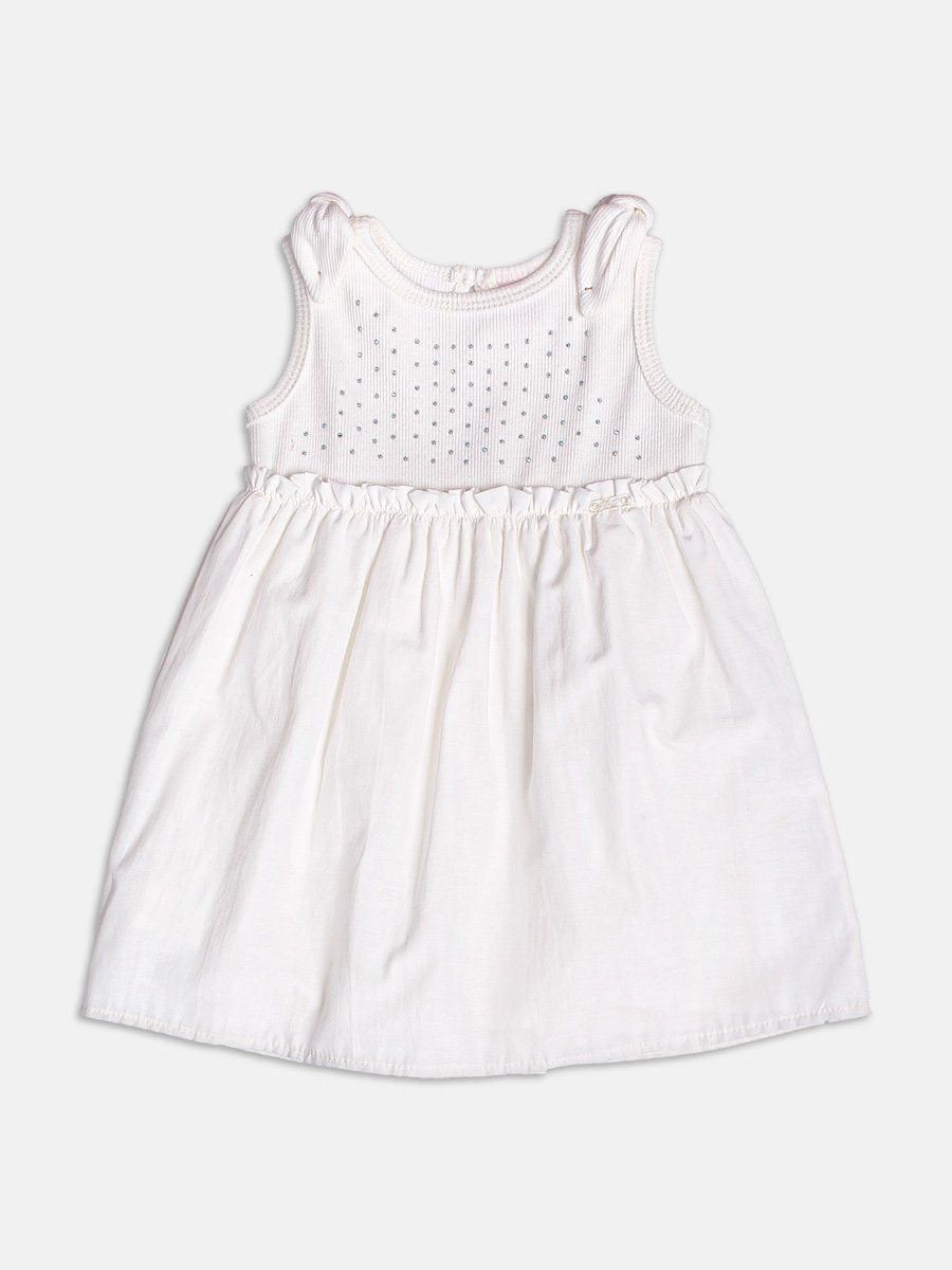 Off White Dress with Rhinestones
