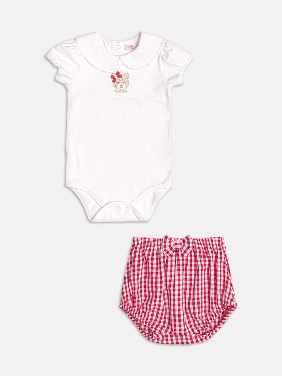 Off White Teddy Bear Set with Collar