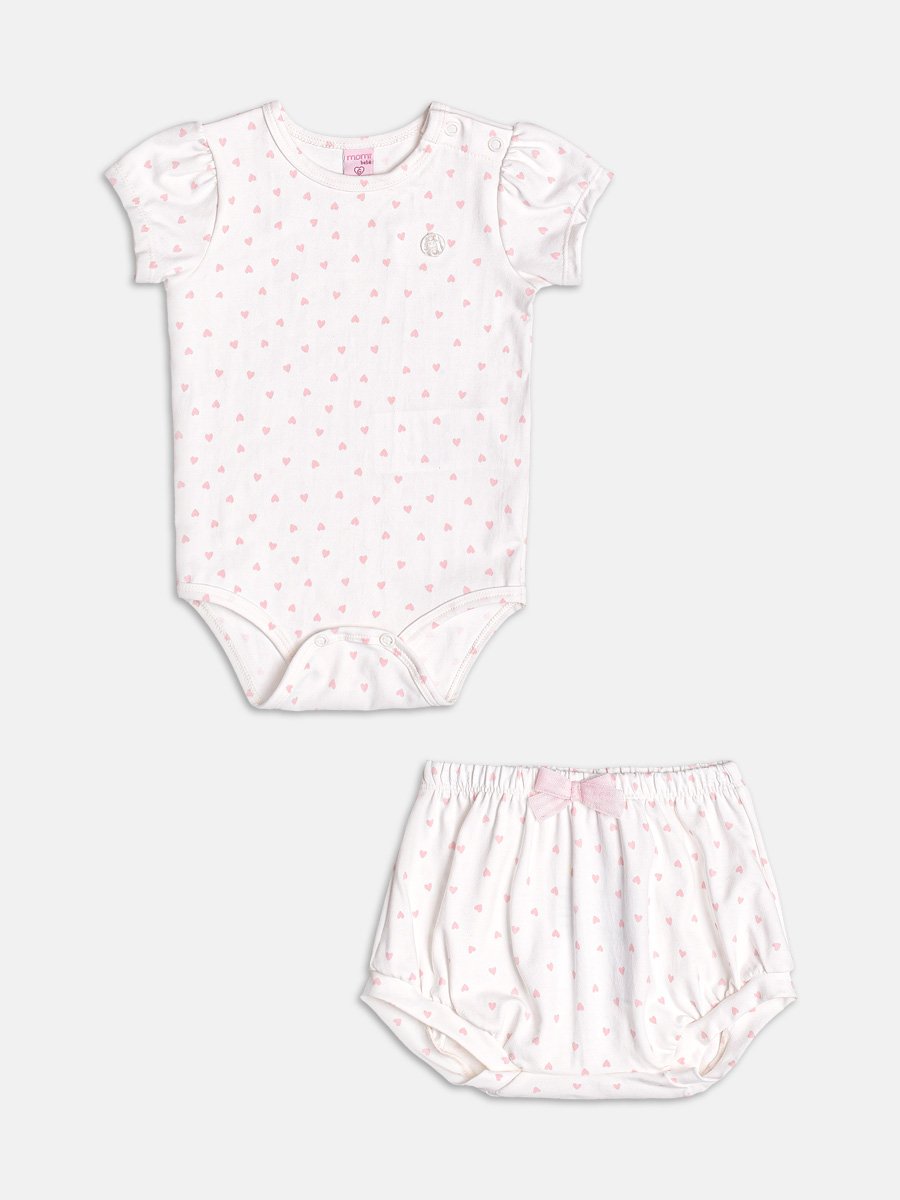 Off White Heart Print Set