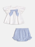 Blue Striped Set with Bow