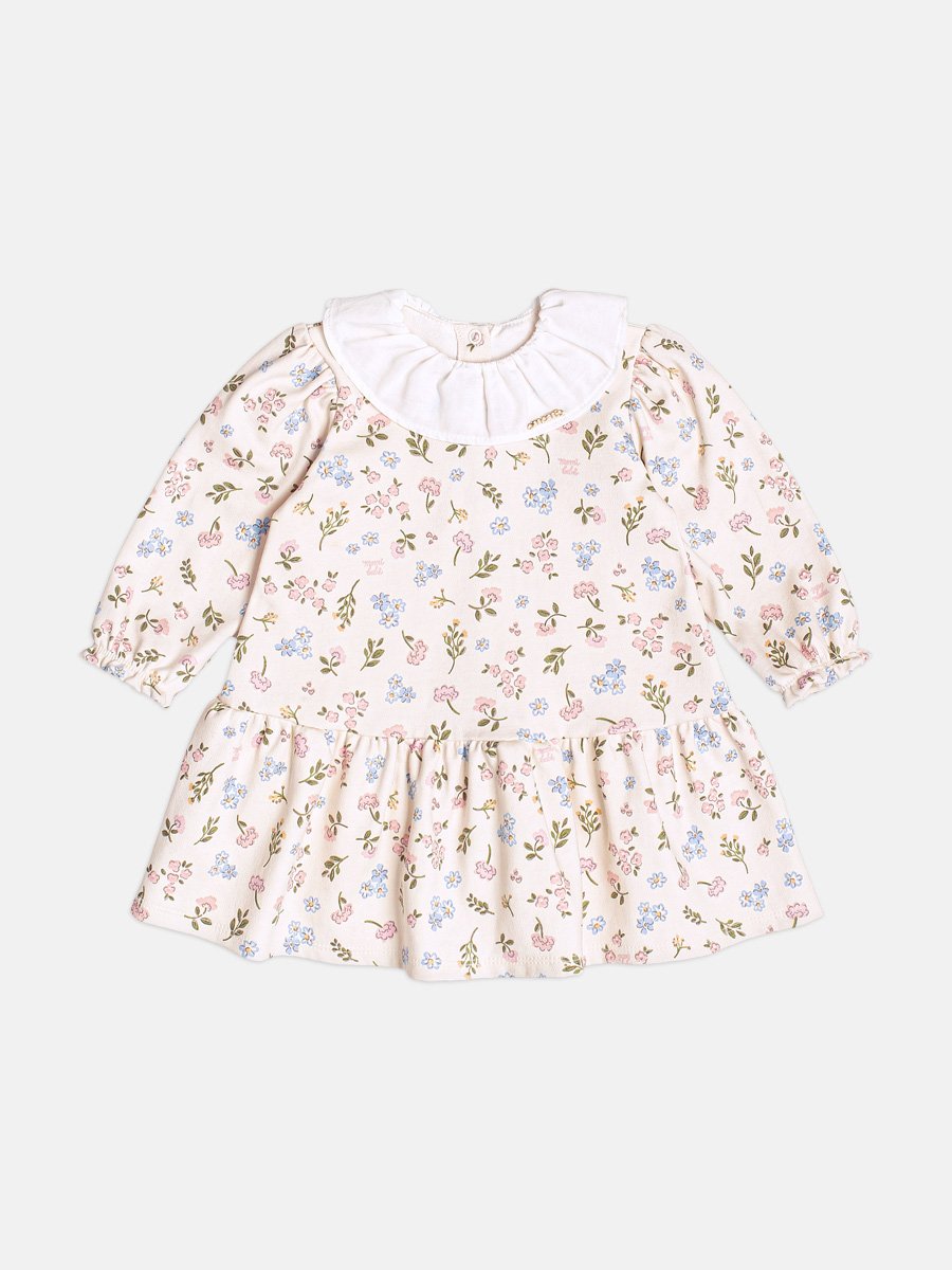Girls Floral Dress with Peter Pan Collar