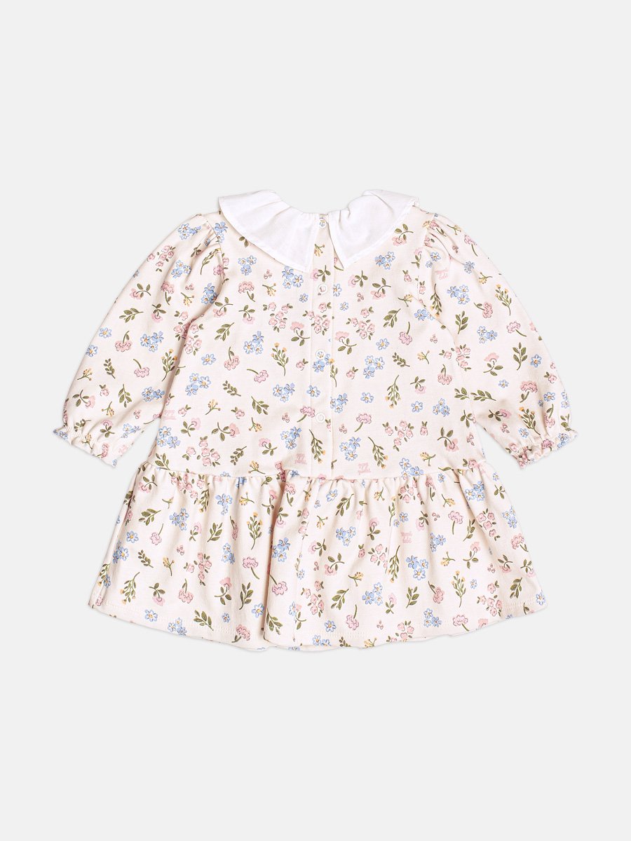 Girls Floral Dress with Peter Pan Collar