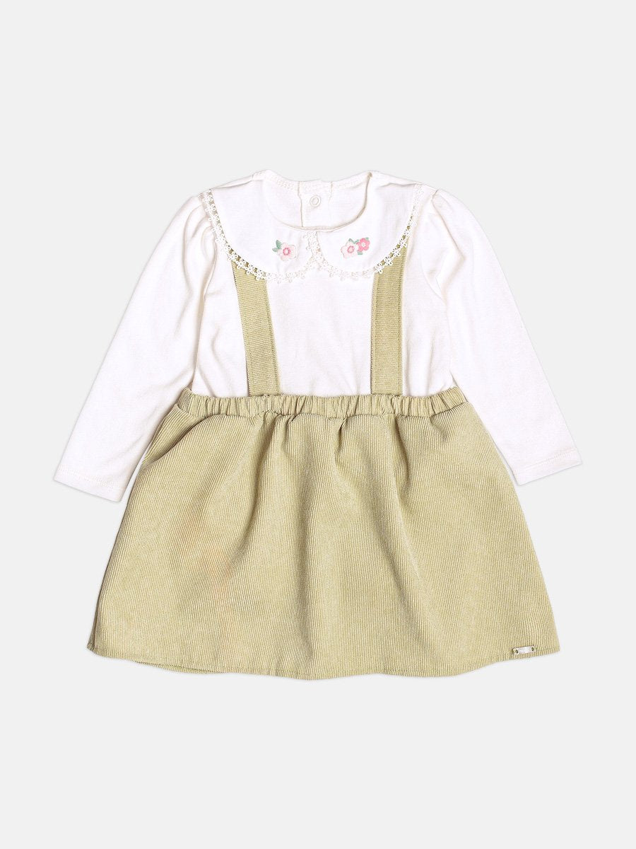 Girls Velvet Dress with Collar