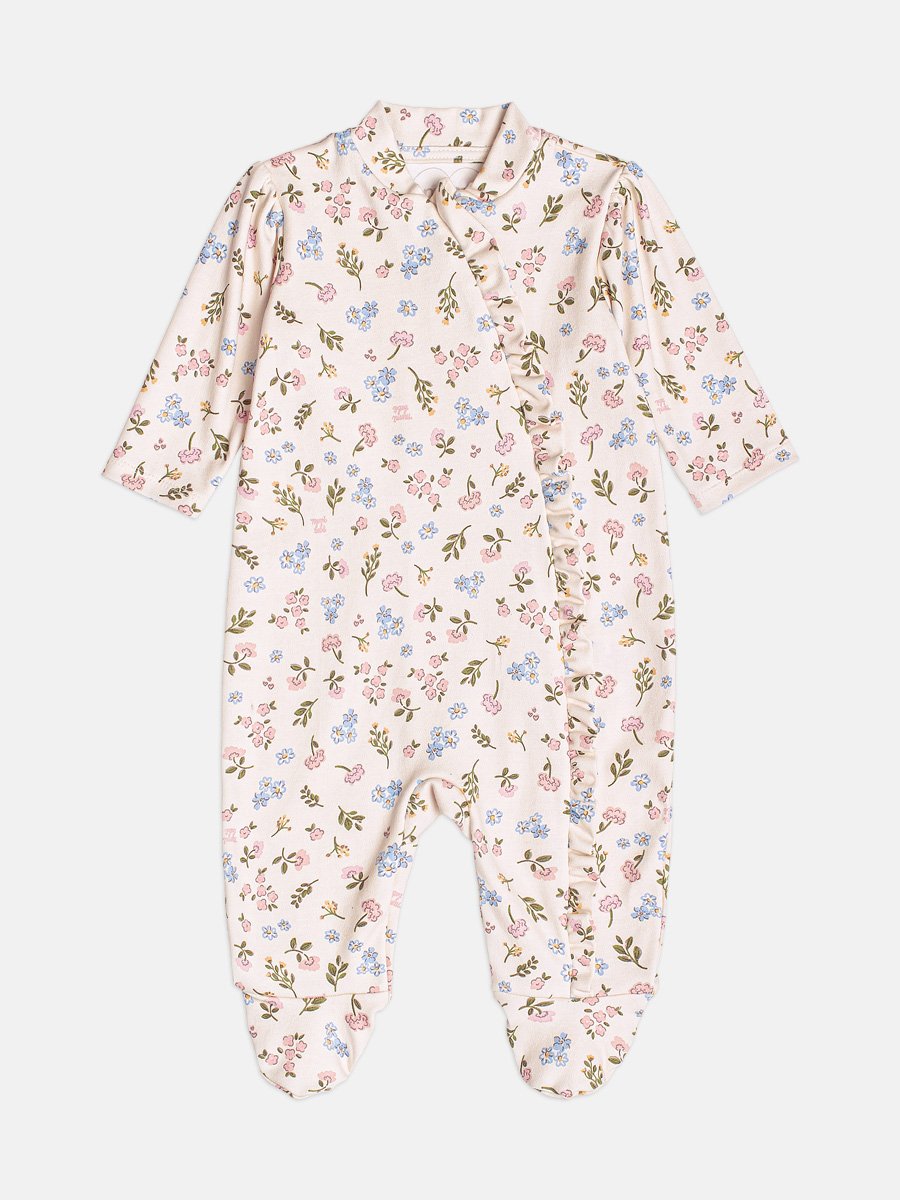 Girls Floral Romper with Ruffle