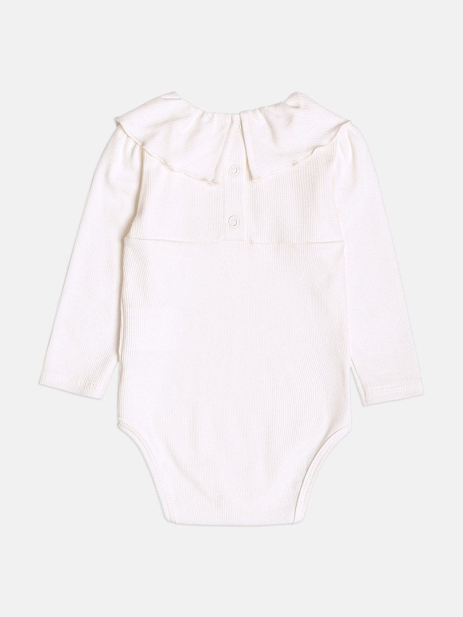 Momi Baby Girls' Bodysuit – Ribbed Bodysuit with Collar