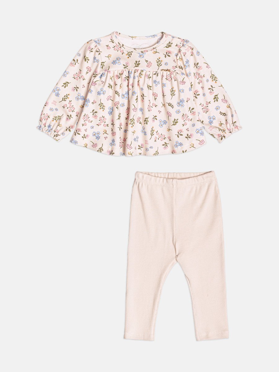 Girls Long Sleeve Floral Set