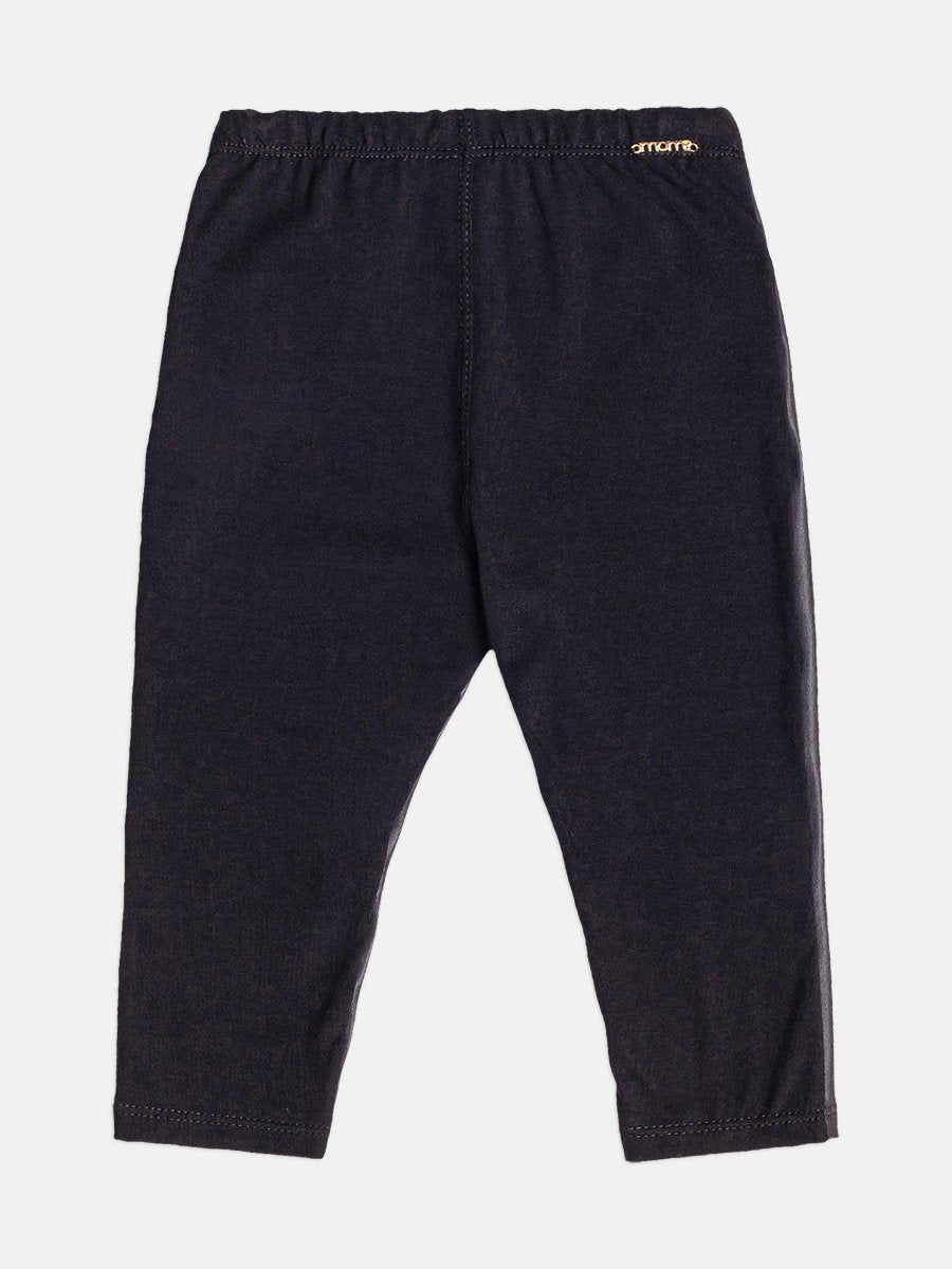 Momi Girls' Coated Leggings – Black Coated Leggings